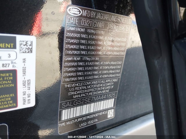 SALGS2SE7MA441825 Land Rover Range Rover P525 Westminster