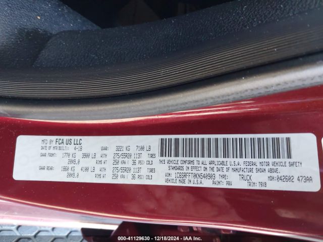 1C6SRFFT0KN540903 RAM 1500 Big Horn/lone Star  4x4 5'7 Box