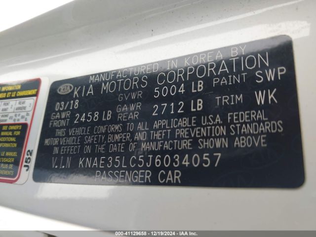 KNAE35LC5J6034057 KIA STINGER GT