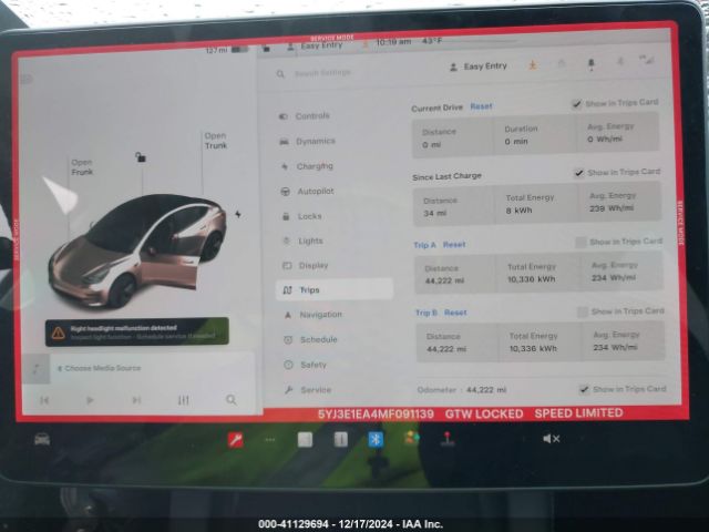 5YJ3E1EA4MF091139 Tesla Model 3 Standard Range Plus Rear-wheel Drive