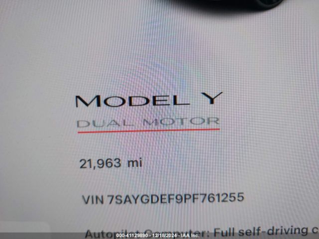 7SAYGDEF9PF761255 Tesla Model Y Performance Dual Motor All-wheel Drive