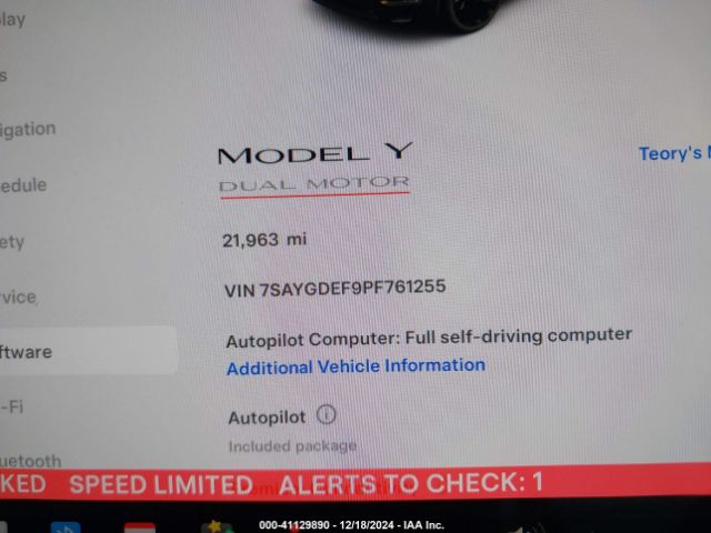 7SAYGDEF9PF761255 Tesla Model Y Performance Dual Motor All-wheel Drive