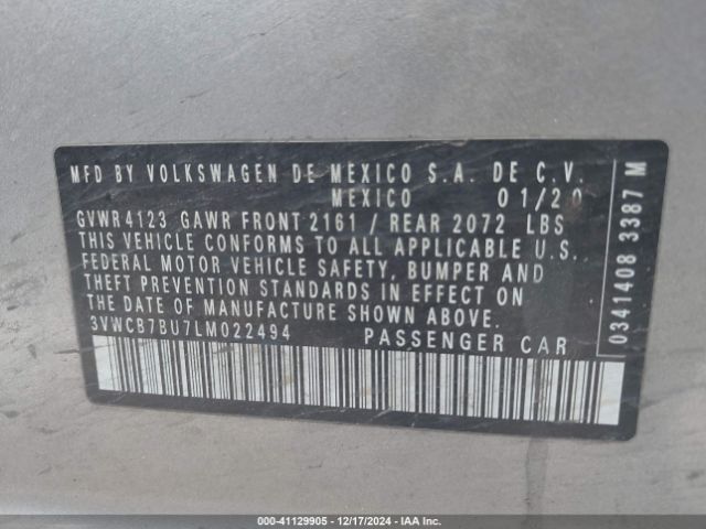 3VWCB7BU7LM022494 Volkswagen Jetta 1.4t R-line/1.4t S/1.4t Se