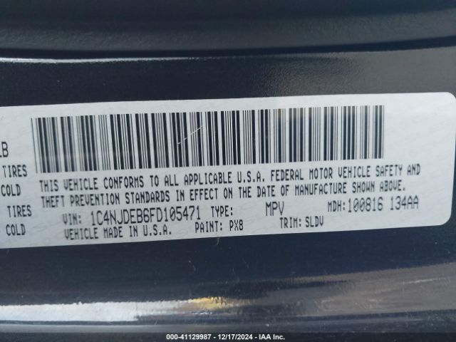 1C4NJDEB6FD105471 Jeep Compass High Altitude Edition