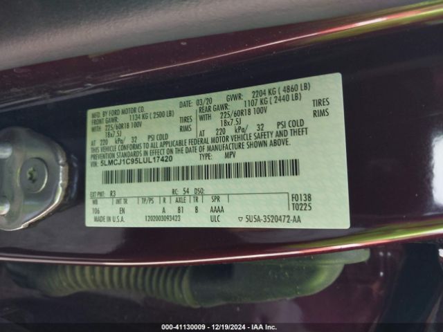 5LMCJ1C95LUL17420 Lincoln Corsair Standard