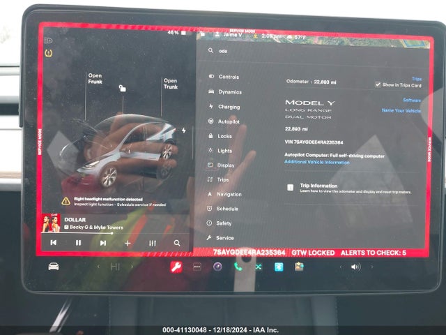 2024 TESLA MODEL Y 7SAYGDEE4RA235364 Photo 6