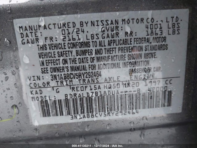 Nissan Sentra Sv Xtronic Cvt 2024 3N1AB8CV5RY292464 Image 9