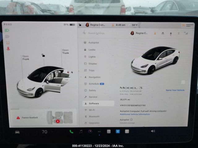 5YJ3E1EB0MF937761 Tesla Model 3 Long Range Dual Motor All-wheel Drive