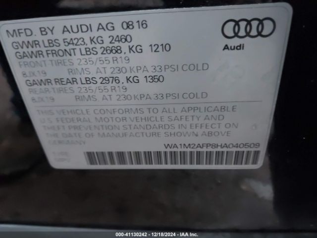 WA1M2AFP8HA040509 Audi Q5 2.0t Premium