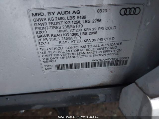 WA1EAAFYXP2120631 Audi Q5 Premium Plus 45 Tfsi S Line Quattro