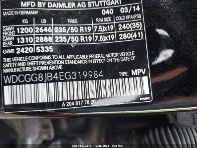 WDCGG8JB4EG319984 Mercedes-Benz Glk 350 4matic