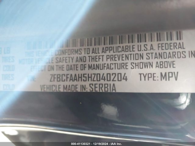 ZFBCFAAH5HZ040204 Fiat 500L POP