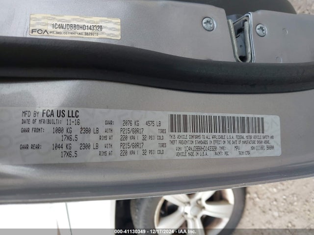1C4NJDBB0HD143320 Jeep Compass Sport 4x4