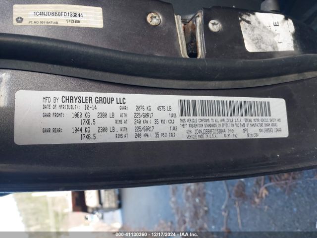 1C4NJDBB0FD153844 Jeep Compass Sport