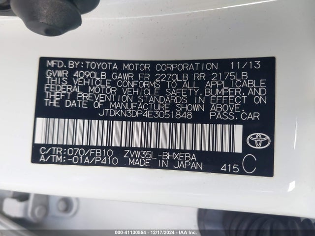 Toyota PRIUS PLUG-IN 2014 JTDKN3DP4E3051848 Image 9