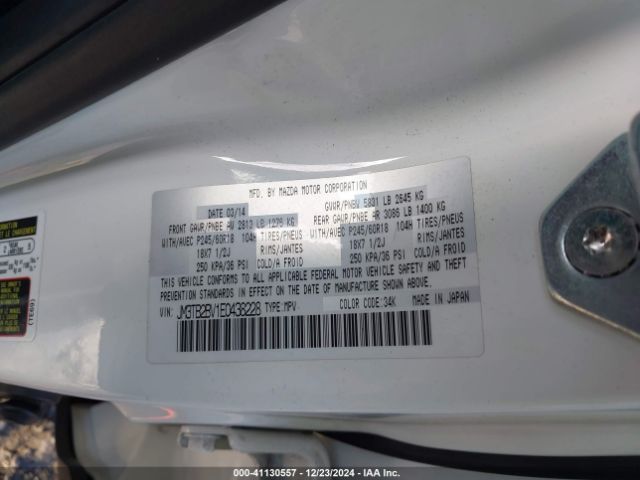 JM3TB2BV1E0438228 Mazda CX-9 SPORT