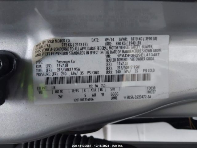 1FADP3N29EL413457 Ford Focus Titanium