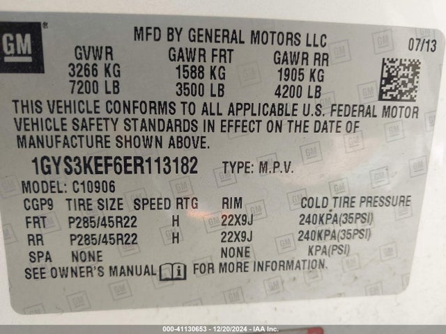 2014 CADILLAC ESCALADE ESV 1GYS3KEF6ER113182 Photo 8