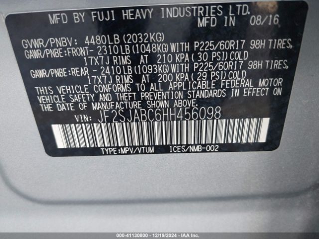 JF2SJABC6HH456098 Subaru Forester 2.5i