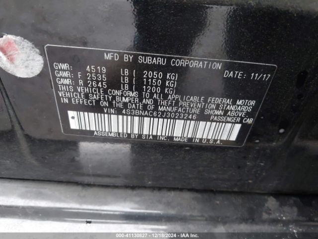 4S3BNAC62J3023246 Subaru Legacy 2.5i Premium