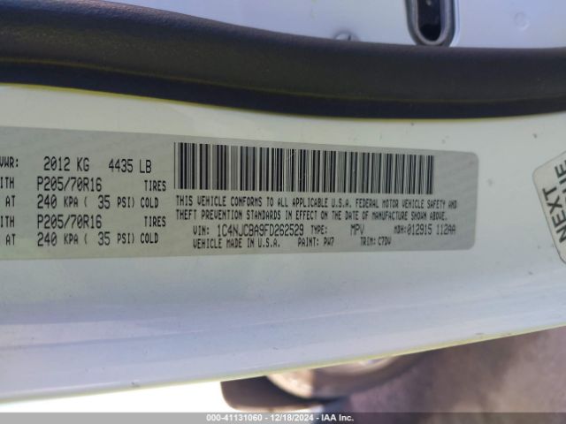 1C4NJCBA9FD262529 Jeep Compass Sport