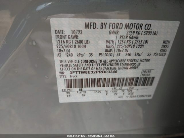 3FTTW8E32PRB03346 Ford Maverick Lariat