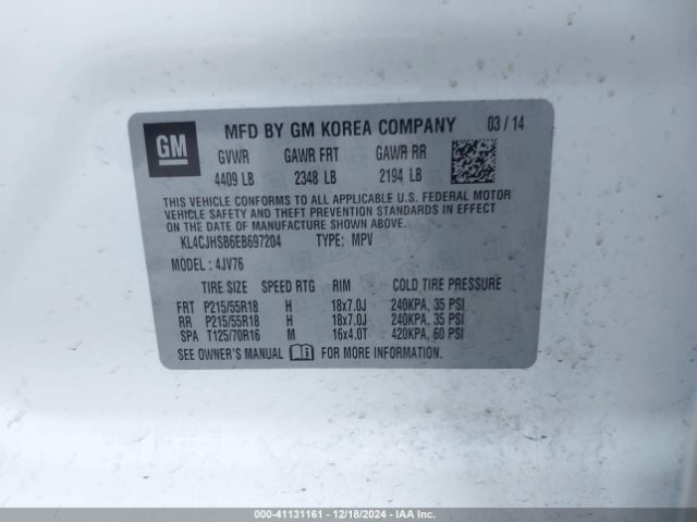 KL4CJHSB6EB697204 Buick Encore Premium