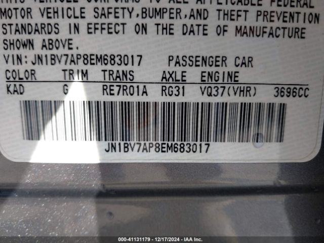 JN1BV7AP8EM683017 Infiniti Q50 Premium