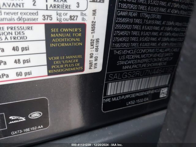 SALGS2RU7NA464195 Land Rover Range Rover Westminster