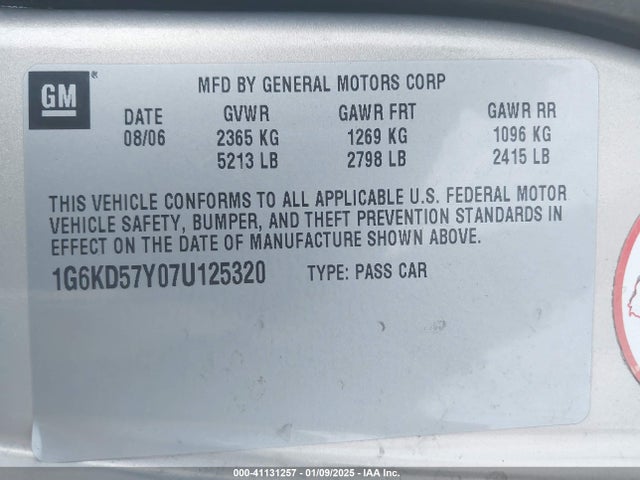 2007 CADILLAC DTS 1G6KD57Y07U125320 Photo 8