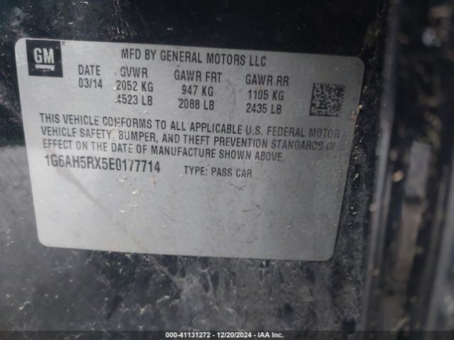 1G6AH5RX5E0177714 Cadillac ATS LUXURY