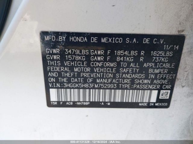 3HGGK5H83FM752993 Honda Fit Ex/ex-l
