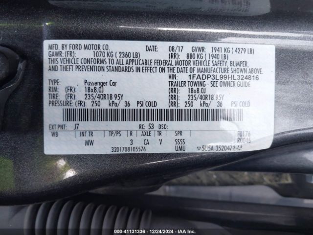 1FADP3L99HL324816 Ford FOCUS ST