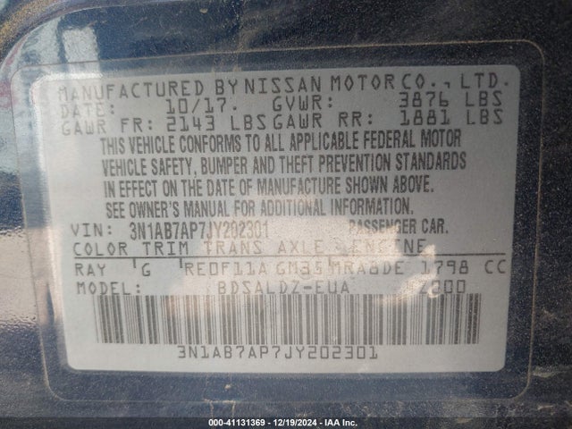 Nissan 2018 2018 3N1AB7AP7JY202301 Image 9