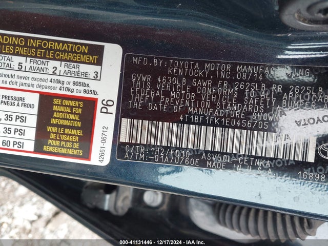Toyota CAMRY LE 2014 4T1BF1FK1EU456705 Image 9