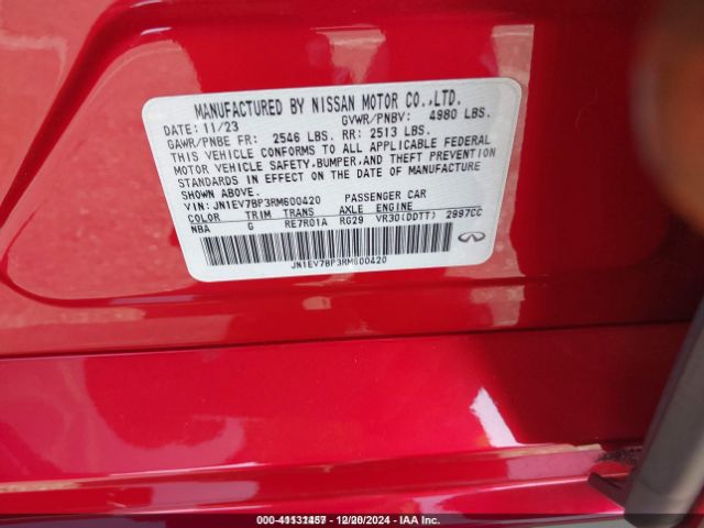 JN1EV7BP3RM600420 Infiniti Q50 LUXE