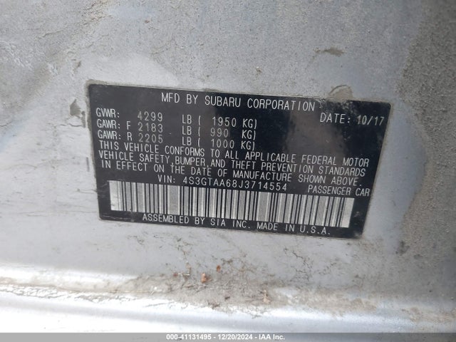 Subaru Impreza 2018 4S3GTAA68J3714554 Image 9