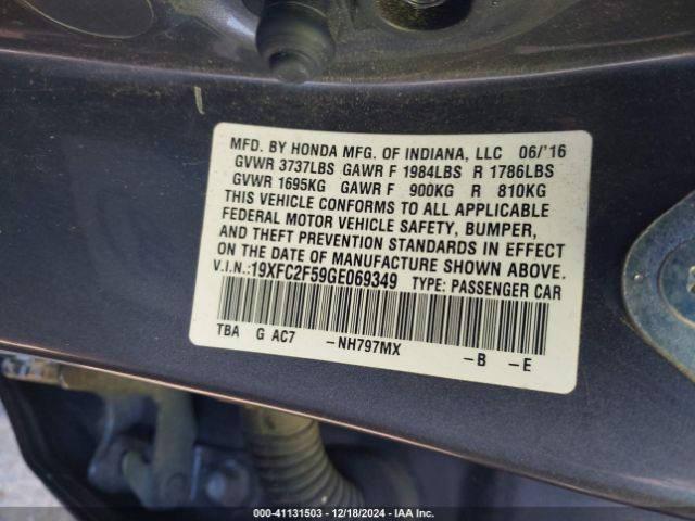 19XFC2F59GE069349 Honda Civic Lx