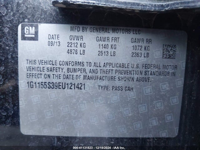 1G1155S39EU121421 Chevrolet IMPALA 2LZ