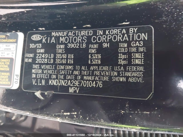 KIA Soul 2014 KNDJN2A29E7010476 Image 9