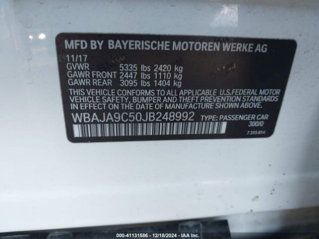WBAJA9C50JB248992 BMW 530e Iperformance