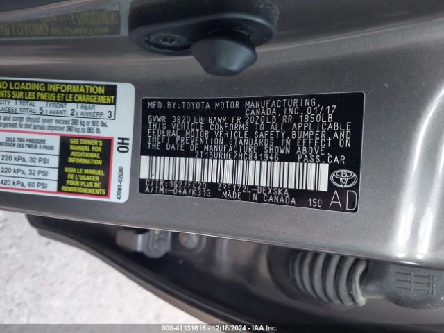 2T1BURHE7HC841946 Toyota Corolla L/le/xle/se/xse