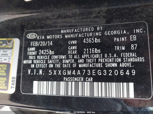 KIA Optima Lx 2014 5XXGM4A73EG320649 Image 9