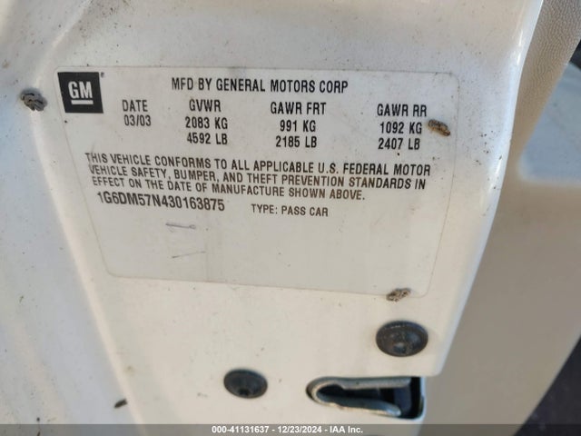 2003 CADILLAC CTS 1G6DM57N430163875 Photo 8