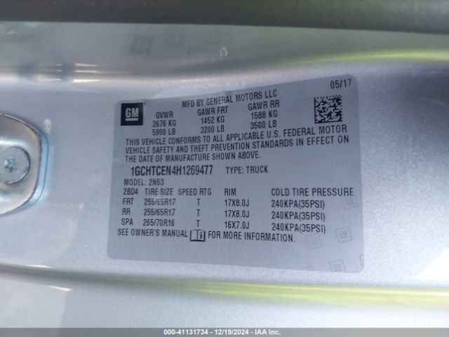 1GCHTCEN4H1269477 Chevrolet Colorado Lt