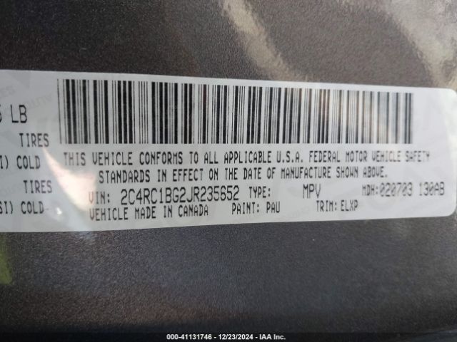 2018 CHRYSLER PACIFICA 2C4RC1BG2JR235652 Photo 8