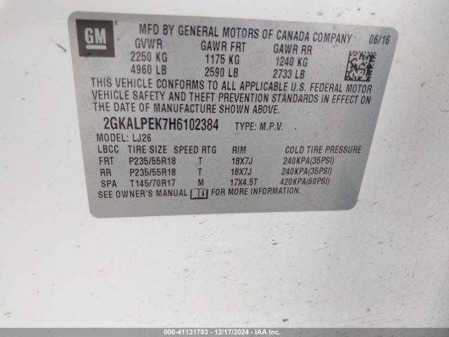 2GKALPEK7H6102384 GMC Terrain Slt