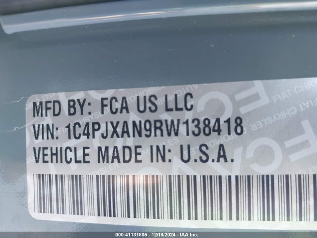 1C4PJXAN9RW138418 Jeep Wrangler 2-door Sport S 4x4