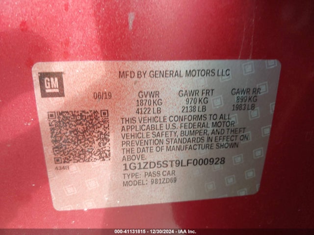 Chevrolet Malibu Fwd Lt 2020 1G1ZD5ST9LF000928 Image 9