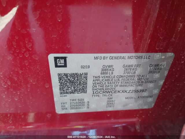 1GCRWCEKXKZ255397 Chevrolet Silverado 1500 Lt